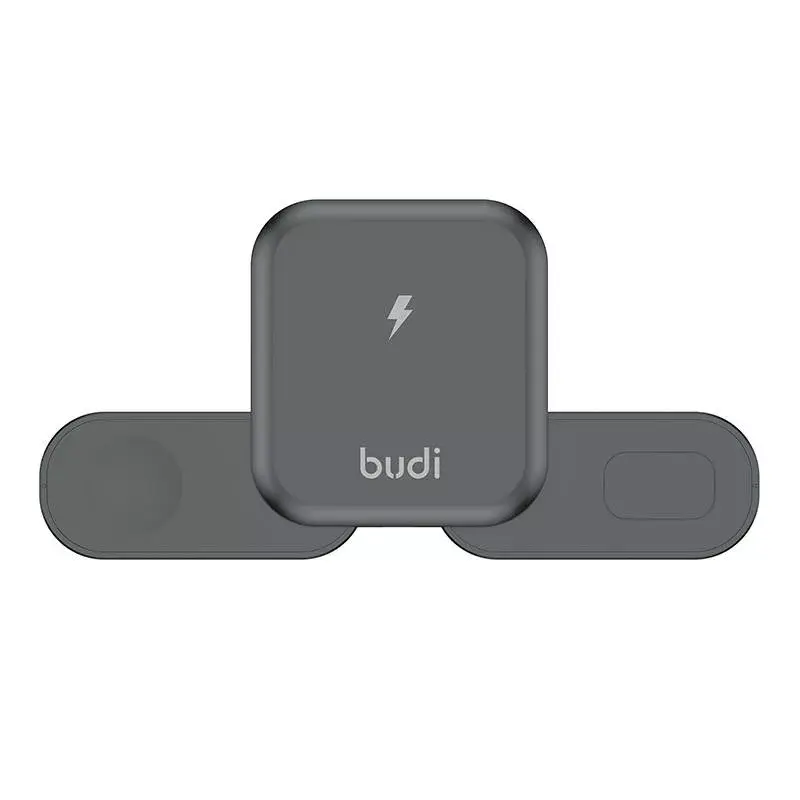 Kabelloses Ladegerät Budi 3-in-1 15W für Telefon, Earbuds und Smartwatch