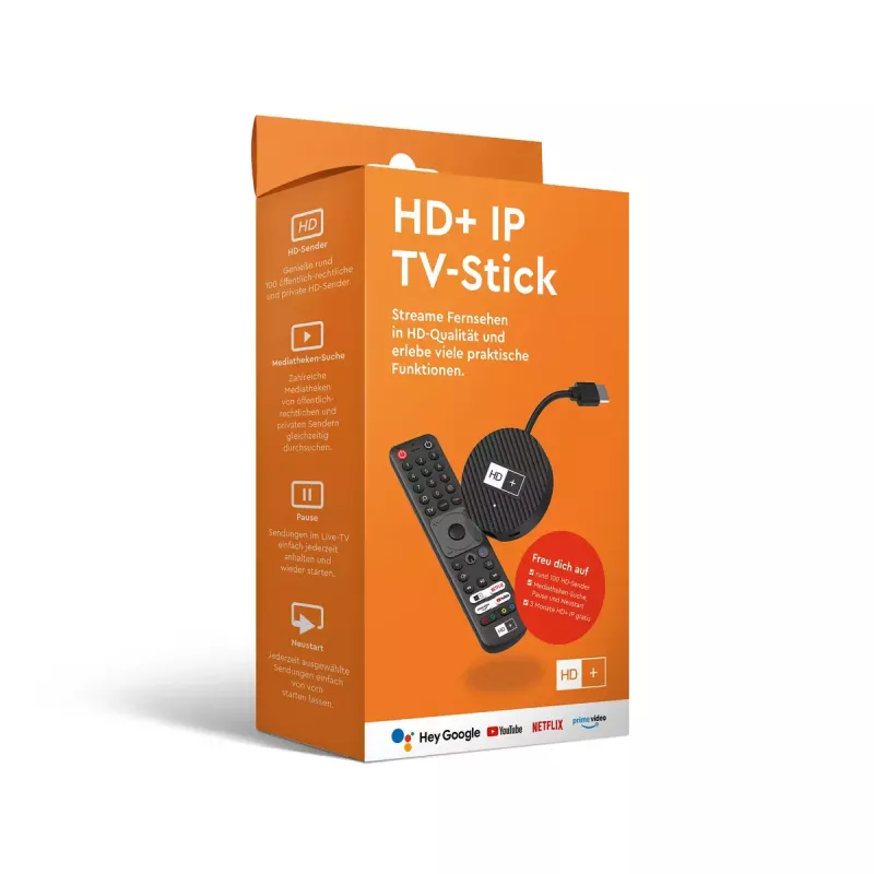 HD+ Smart TV Dongle HDMI 4K Ultra HD Android Schwarz 32GB