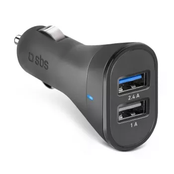 Auto-Ladegerät SBS Mobile TECR2USB24AFAST — Auto-USB-Ladegerät, Zigarettenanzünder-Stromversorgung, universell, schwarz