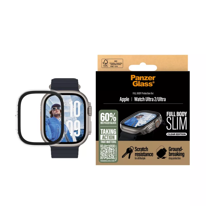 PanzerGlass® Case Full Body schlank Transparent Apple Watch Ultra 3 | Ultra 2 | Ultra | 49mm