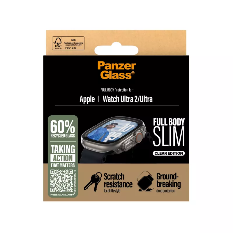 PanzerGlass® Case Full Body schlank Transparent Apple Watch Ultra 3 | Ultra 2 | Ultra | 49mm