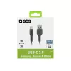 USB-Kabel SBS Mobile TECABLETYC1KPOS — USB A auf USB C, USB 2.0, 1 m, Schwarz