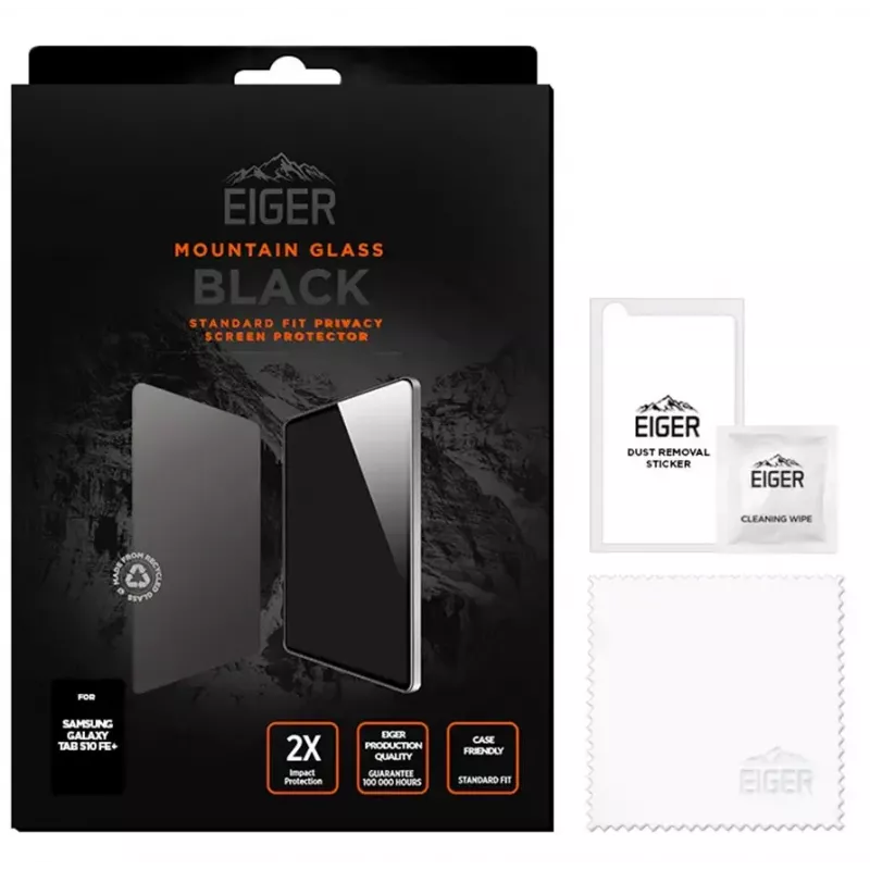 Eiger Mountain Black Blickschutzfolie für Samsung Galaxy Tab S10 FE+