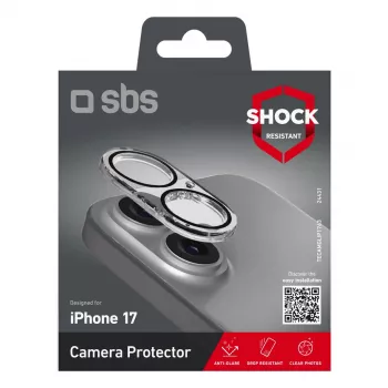 Bildschirm- und Kameralinsen-Schutzfolie SBS TECAMGLIP1763 für Apple iPhone 17/16 stoß- und kratzfest