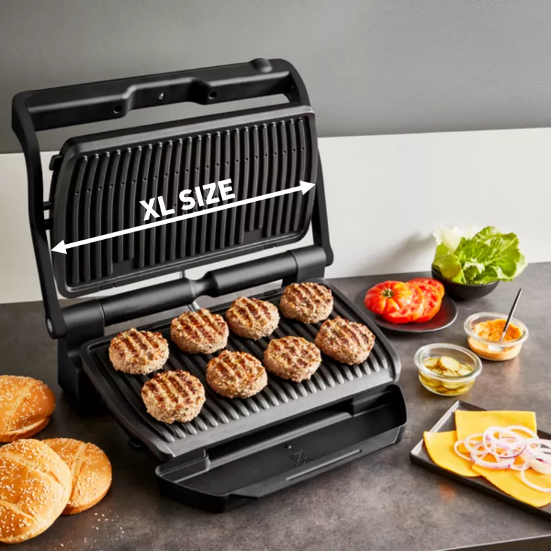 Kontaktgrill Tefal Optigrill+ XL GC727810 2000W, rechteckig, einstellbarer Thermostat, schwarz, 445×365×175mm