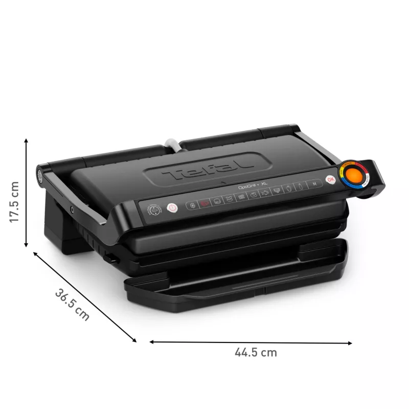 Kontaktgrill Tefal Optigrill+ XL GC727810 2000W, rechteckig, einstellbarer Thermostat, schwarz, 445×365×175mm