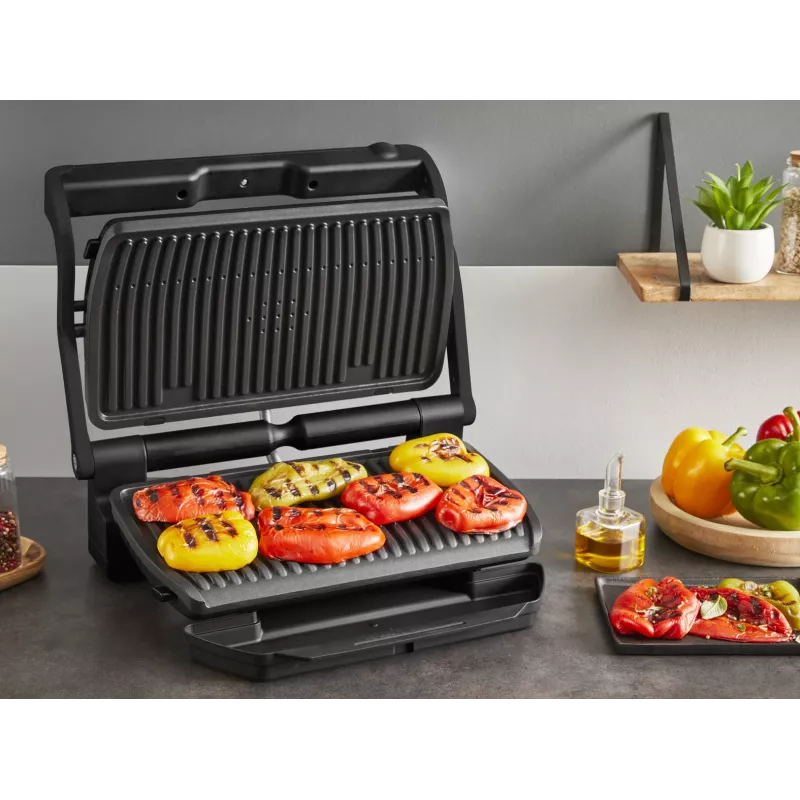 Kontaktgrill Tefal Optigrill+ XL GC727810 2000W, rechteckig, einstellbarer Thermostat, schwarz, 445×365×175mm