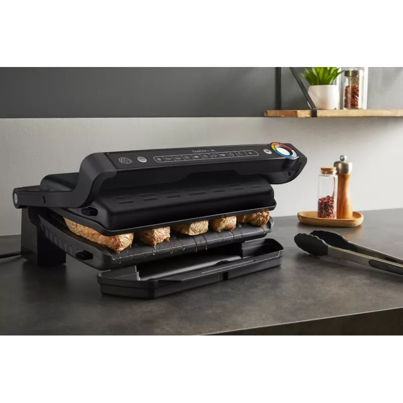 Kontaktgrill Tefal Optigrill+ XL GC727810 2000W, rechteckig, einstellbarer Thermostat, schwarz, 445×365×175mm