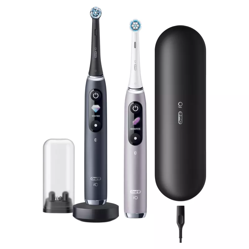 Rotierend-oszillierende Zahnbürste Oral-B iO 80363731 Schwarz Silber Erwachsene Zahnfleischpflege Sensitiv Aufhellung