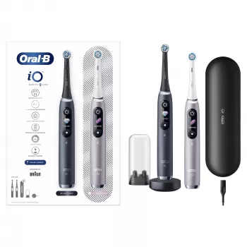 Rotierend-oszillierende Zahnbürste Oral-B iO 80363731 Schwarz Silber Erwachsene Zahnfleischpflege Sensitiv Aufhellung