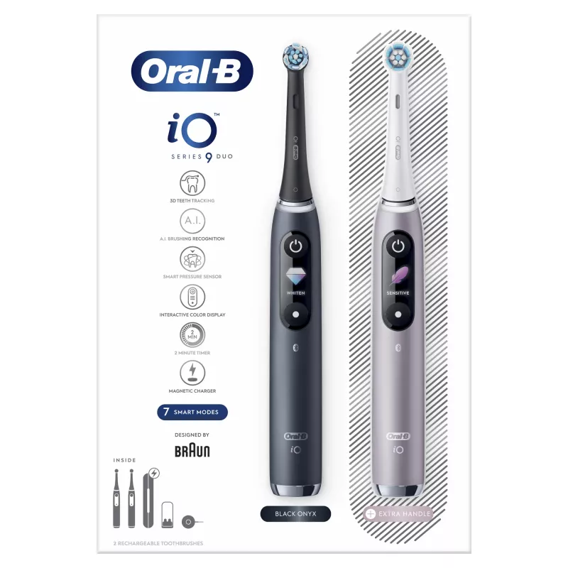 Rotierend-oszillierende Zahnbürste Oral-B iO 80363731 Schwarz Silber Erwachsene Zahnfleischpflege Sensitiv Aufhellung