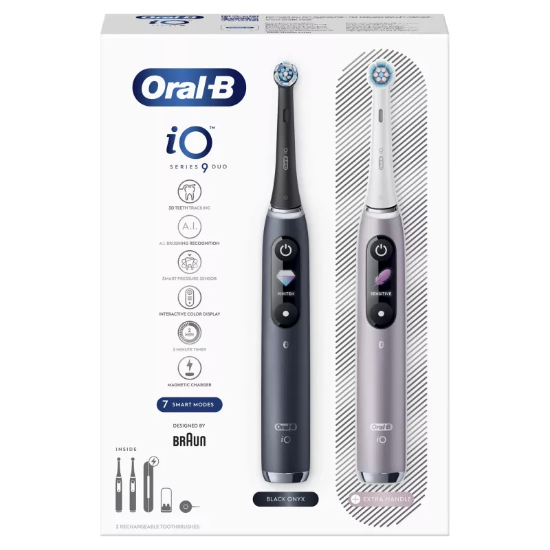 Rotierend-oszillierende Zahnbürste Oral-B iO 80363731 Schwarz Silber Erwachsene Zahnfleischpflege Sensitiv Aufhellung