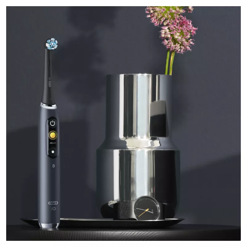 Rotierend-oszillierende Zahnbürste Oral-B iO 80363731 Schwarz Silber Erwachsene Zahnfleischpflege Sensitiv Aufhellung