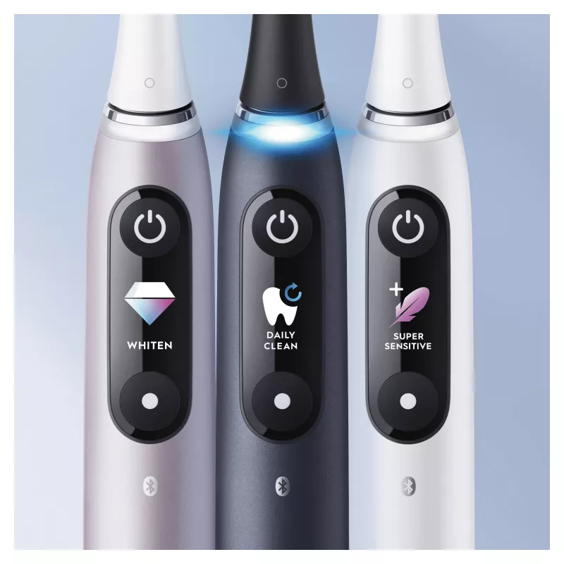 Rotierend-oszillierende Zahnbürste Oral-B iO 80363731 Schwarz Silber Erwachsene Zahnfleischpflege Sensitiv Aufhellung