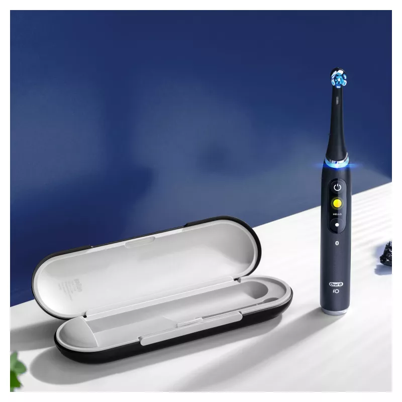Rotierend-oszillierende Zahnbürste Oral-B iO 80363731 Schwarz Silber Erwachsene Zahnfleischpflege Sensitiv Aufhellung