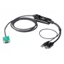 ATEN DisplayPort-Konsolenkonverter, 1,8 m, USB, DisplayPort, Schwarz, USB Typ A + DisplayPort, SPHD-15