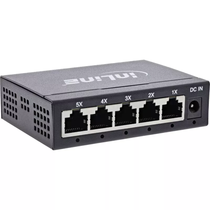 InLine Gigabit-Netzwerk-Switch 5-Port, 1 Gb/s, Desktop, Metallgehäuse, lüfterlos