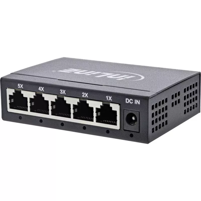 InLine Gigabit-Netzwerk-Switch 5-Port, 1 Gb/s, Desktop, Metallgehäuse, lüfterlos