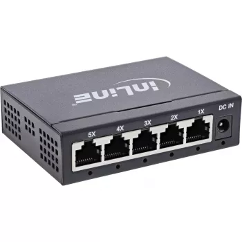 InLine Gigabit-Netzwerk-Switch 5-Port, 1 Gb/s, Desktop, Metallgehäuse, lüfterlos