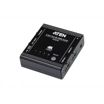 ATEN 3-Port True 4K HDMI Switch, HDMI, Metall, Schwarz, 60 Hz, 5 m, 3840 x 2160, 4096 x 2160