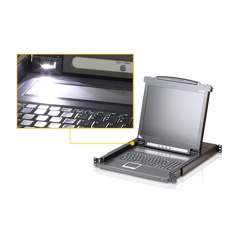 ATEN CL1000M-ATA-GG Rack-Konsole 43,2 cm (17 Zoll) Schwarz 1U
