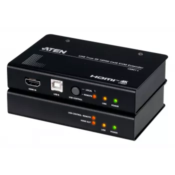 AV KVM Extender ATEN CE801 — USB True 4K HDMI über Cat6 (4K @ 70 m / FHD @ 100 m), HDMI & USB Typ-A, schwarz