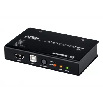 AV KVM Extender ATEN CE801 — USB True 4K HDMI über Cat6 (4K @ 70 m / FHD @ 100 m), HDMI & USB Typ-A, schwarz