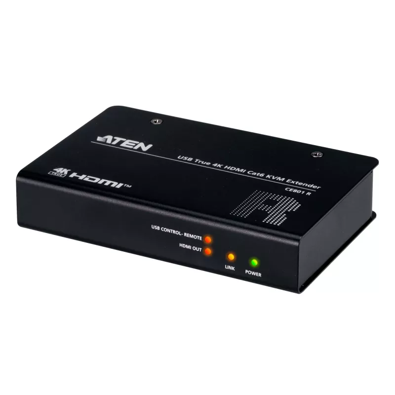 AV KVM Extender ATEN CE801 — USB True 4K HDMI über Cat6 (4K @ 70 m / FHD @ 100 m), HDMI & USB Typ-A, schwarz