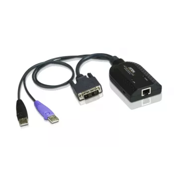 ATEN USB - DVI auf Cat5e/6 KVM-Adapterkabel (CPU-Modul), USB, USB, DVI-D, Schwarz, Lila, RJ-45, 1 x RJ-45