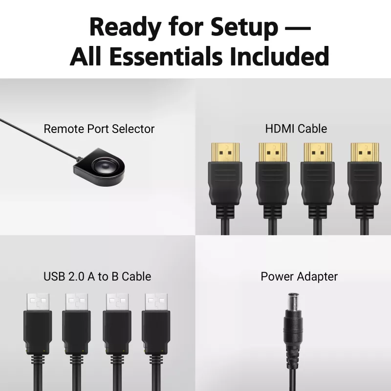 ATEN 4-Port USB 4K HDMI KVMP Switch USB Tastatur Maus Video