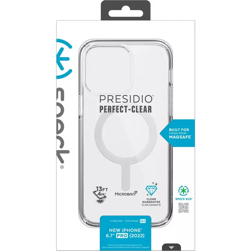 Speck Presidio Perfect Clear + MS Apple iPhone 14 Pro Max Clear - mit Microban Robust Case