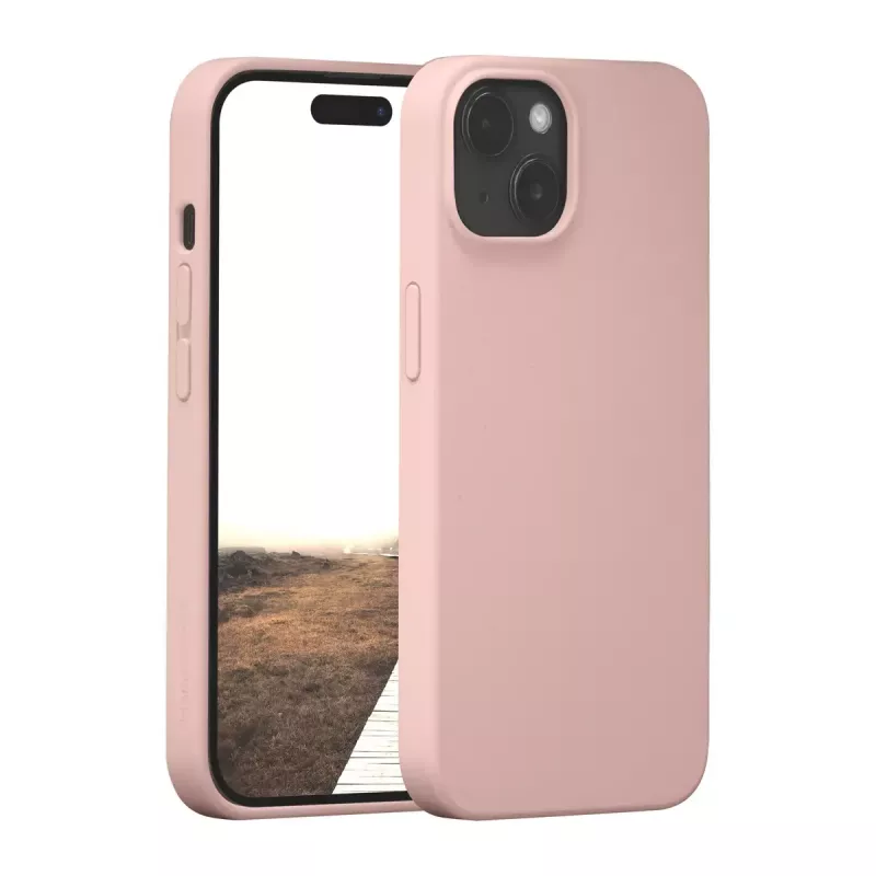 dbramante1928 Monaco Silikonhülle mit MagSafe für iPhone 15 Pink Sand