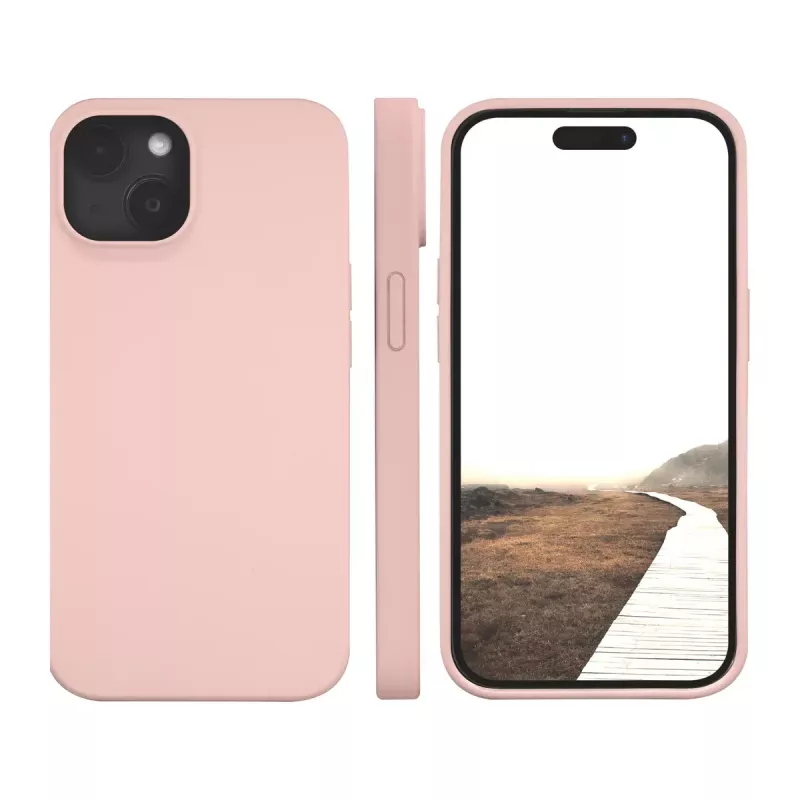 dbramante1928 Monaco Silikonhülle mit MagSafe für iPhone 15 Pink Sand