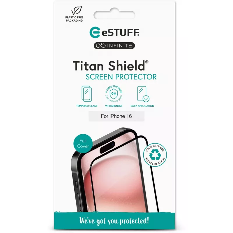eSTUFF INFINITE iPhone 17 Air Vollflächiger Displayschutz Kratzfest Stoßfest Gehärtetes Glas