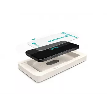 eSTUFF INFINITE iPhone 16 Pro/17 EcoFlex Displayschutzfolie mit Papier-Installationsschale. Titan Shield