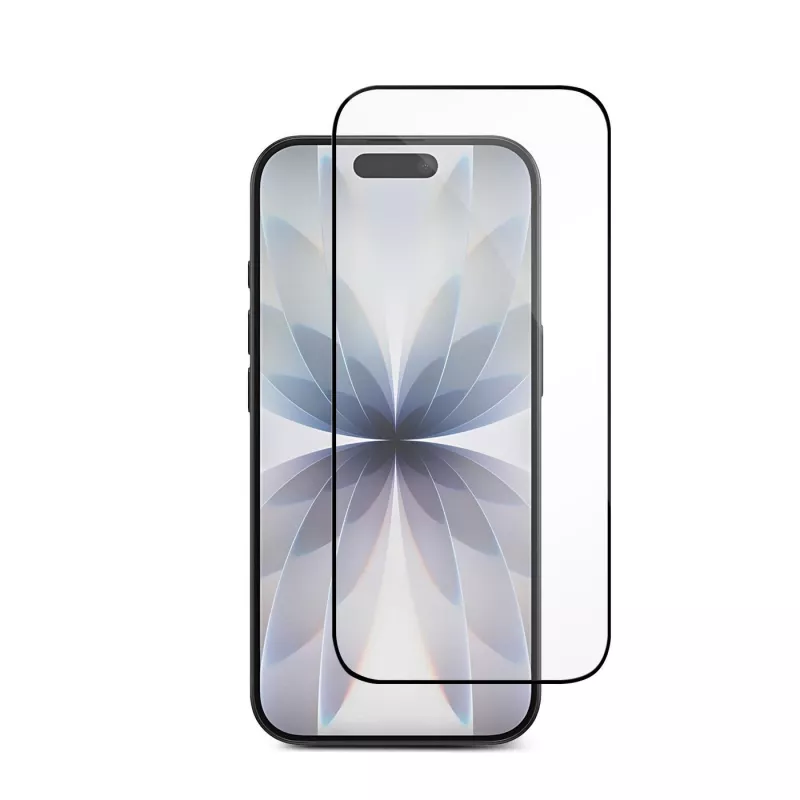 eSTUFF INFINITE iPhone 16 Pro/17 EcoFlex Displayschutzfolie mit Papier-Installationsschale. Titan Shield