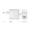 Ladegerät d bramante re-charge Pro EU – Indoor AC 110–240 V, USB‑C 65 W + USB‑A 18 W, Weiß