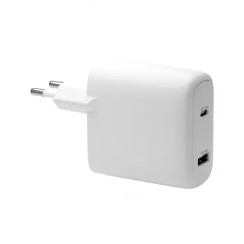 Ladegerät d bramante re-charge Pro EU – Indoor AC 110–240 V, USB‑C 65 W + USB‑A 18 W, Weiß