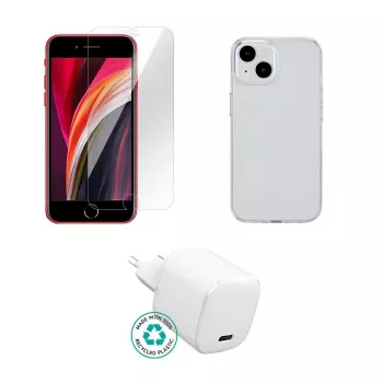 Mobiles Ladegerät eSTUFF ES-KIT-IPHSE(2022) Indoor AC Transparent White USB Type-C