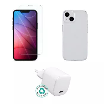 Ladegerät für Mobilgeräte eSTUFF ES-KIT-IPH15 Innenbereich AC Transparent Weiß USB Typ-C