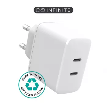 Indoor-Ladegerät eSTUFF ES637035 Smartphone-Schnellladung 2 USB Typ-C Weiß