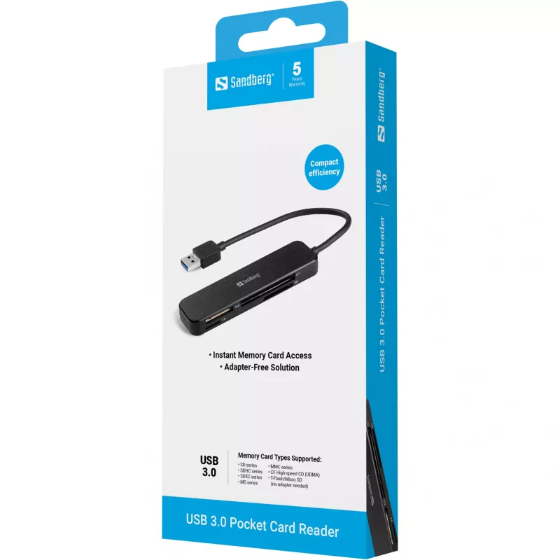Kartenleser Sandberg USB 3.0 Pocket Card Reader