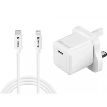 USB-C-Ladegerät SANDBERG 441-64 20W UK-Stecker – schnelles Laden mit USB Power Delivery