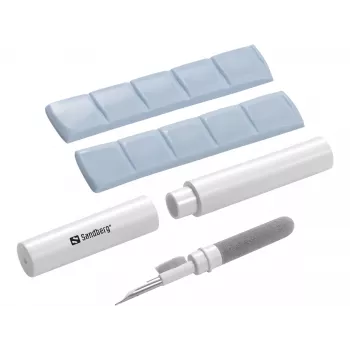 Reinigungsset Sandberg Cleaning Pen Kit für Airpods Grau Weiß