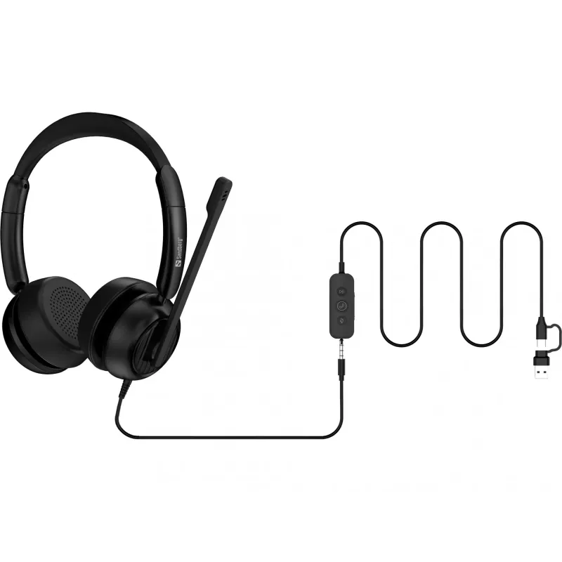 Kabelgebundenes Headset Sandberg 3in1 Office Headset Pro ENC 20-20000 Hz