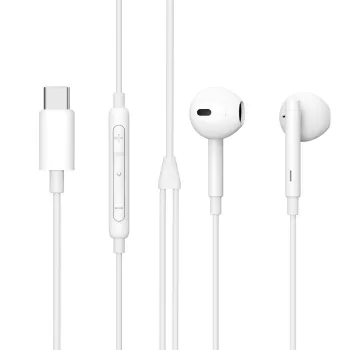 Kabelgebundenes In-Ear-Headset Lenovo ES652200-BULK — USB Type-C, 1,2 m Kabel, weiß, für Anrufe und Musik