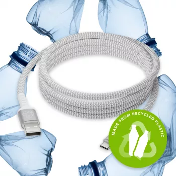 USB-A-auf-USB-C-Datenkabel d bramante re-charge Pro BRD Kabel 2,5 m, USB 2.0, weiß