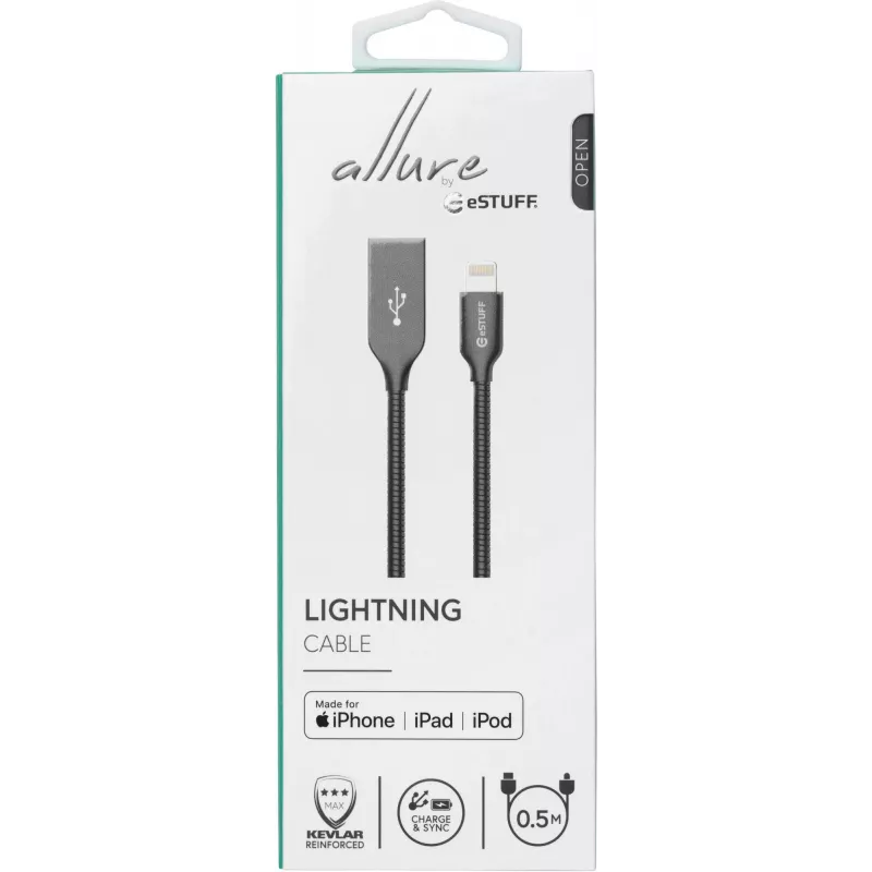 eSTUFF ES601065 Lightning-Kabel 0,5 m Grau