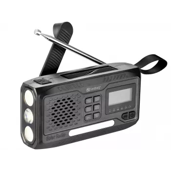 Tragbares Radio SANDBERG Survivor DAB Radio All-in-1 4500 — DAB+/FM, 87,5–108 MHz, 3 W RMS, USB-A & USB-C, 4500-mAh-Akku