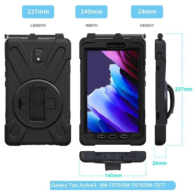 eSTUFF AUSTIN Defender Case für Samsung Galaxy Tab Active3 - Schwarz